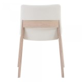 Moe's Home Collection Deco Oak Dining Chair White PVC - Set Of Two - Back View