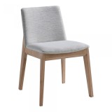 Moe's Home Collection Deco Oak Dining Chair Light Grey - Set Of Two - Angled View