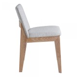 Moe's Home Collection Deco Oak Dining Chair Light Grey - Set Of Two - Side View