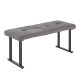 LumiSource Roman Bench - GREY - Perspective