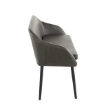 LumiSource Shelton Bench - CHARCOAL - Side