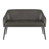 LumiSource Shelton Bench - CHARCOAL - Front