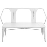 LumiSource Waco Bench - WHITE - Front