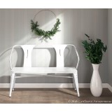 LumiSource Waco Bench - WHITE - Lifestyle