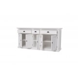 Nova Solo Kitchen Hutch Cabinet With 5 Doors 3 Drawers - Base Part Angled View with Opened Drawers