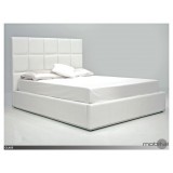 Glare King Storage Bed White Fabric 