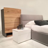 Reve Queen Bed Grey Fabric - Details