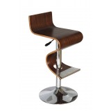 King Adjustable Height White Bar Stool - Walnut