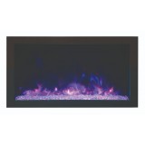 Amantii 30″ Extra Slim Indoor Or Outdoor Electric Built-in Only Electric Fireplace With Black Steel Surround  - Blue Flame