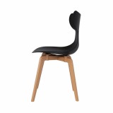 Leisure D With Tan PP Stand Dinning Chair - Black - Side