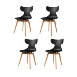 Leisure D With Tan PP Stand Dinning Chair - Black - 4 Pc Set