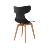 Leisure D With Tan PP Stand Dinning Chair - Black - Back Angled