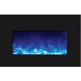 Medium Insert Electric Fireplace with Black Glass Surround -INS-30-4026-BG --  Blue Flame