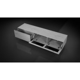 Influencer 75" TV Stand - Grey Oak - Top Angled Opened