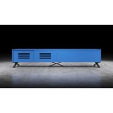 Influencer 90" TV Stand - Matte Blue - Drawers Opened - Front