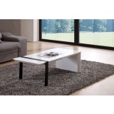 Coffee Table - White with Black Steel - angled