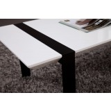 Coffee Table - White with Black Steel - edge 