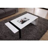 Coffee Table - White with Black Steel