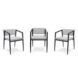 B-Modern Social Armchair  - Gray Stainless Grouping