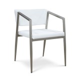 B-Modern Social Armchair - White Stainless Perspective