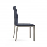 B-Modern Social Dining Chair - Gray Stainless Steel Side