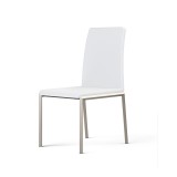 B-Modern Social Dining Chair - White Stainless Steel Perspective