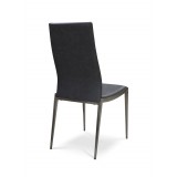 B-Modern Gray - Soiree Dining Chair Stainless Steel Back Perspective