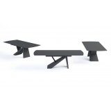 Virtuoso Extension Dining Table - Black Glass Top/Black Base - 3 Pcs