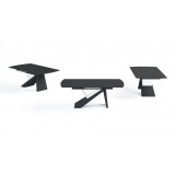 Virtuoso Extension Dining Table - Black Glass Top - 3 Pcs