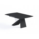 Virtuoso Extension Dining Table - Black Glass Top - Angled