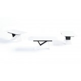 Virtuoso Extension Dining Table - White Glass Top - 3 Pcs