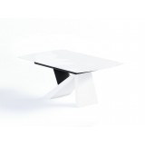 Virtuoso Extension Dining Table - White Glass Top - Angled