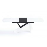 Virtuoso Extension Dining Table - White and Black Base - Front