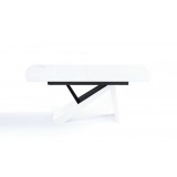 Virtuoso Extension Dining Table - White Glass Top - Front