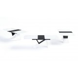 Virtuoso Extension Dining Table - White and Black Base - 3 Pcs