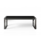 Savant Dining Table - Matte Black / Stainless Steel - Front