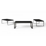 Savant Dining Table - Matte Black / Stainless Steel - 3 Pcs