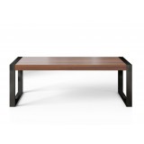 Savant Dining Table - Walnut / Black Steel - Front