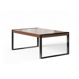 Savant Dining Table - Walnut / Black Steel - Angled
