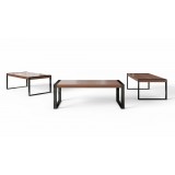 Savant Dining Table - Walnut / Black Steel - 3 Pcs