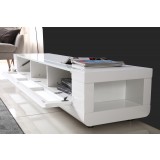 B-Modern Editor Remix TV Stand - White - White Glass - Side