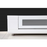 B-Modern Editor Remix TV Stand - White Glass - Closeup