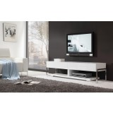 Agent TV Stand - White Glass Top