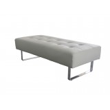 Miami Bench Grey Faux Leather Chrome Frame