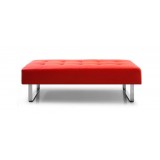 Miami Bench Red Faux Leather Chrome Frame - Front