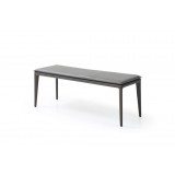 Whiteline Modern Living Jared Bench Dark Grey Faux Leather - Angled