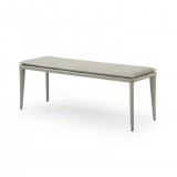 Whiteline Modern Living Jared Bench Light Grey Faux Leather - Angled