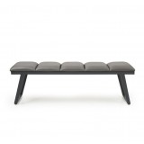 Ethan Bench Dark Grey Faux Leather Bench - Front