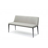 Carrie Bench Light Grey Faux Leather - Angled