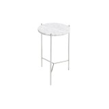 Bellini Modern Living Bolt Marble Top Side Table - White